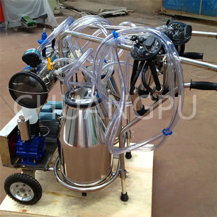 Vacuum Pump Double Buckets Milking-Machine-for-Goat-and-Cow