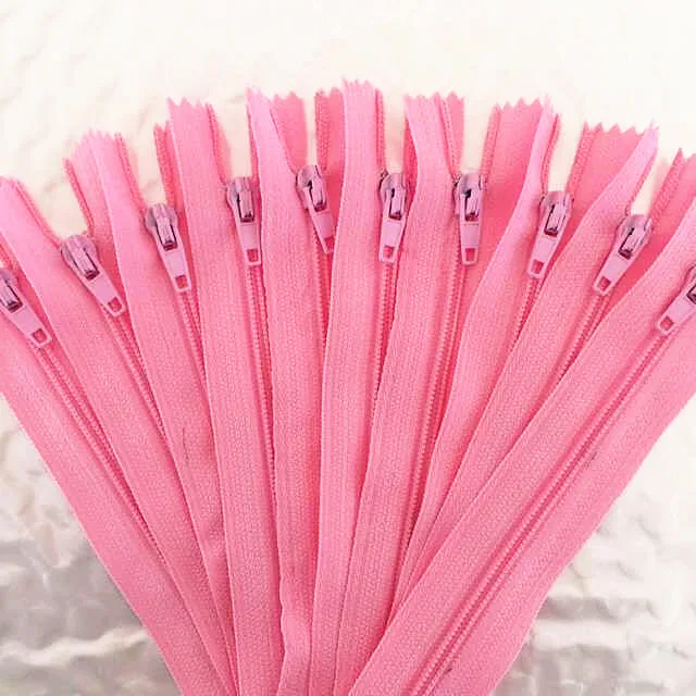 10pcs 20cm (8 Inch) Pink Nylon Coil Zippers Tailor Sewer Craft Crafter's &FGDQRS