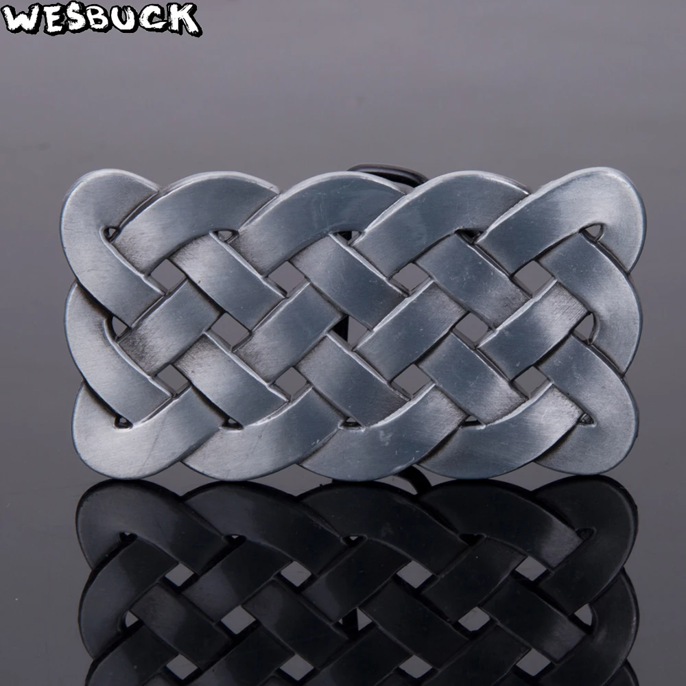 WesBuck Brand Celti c Belt Buckles Metal for Man Women Silver Western Buckles Metal Cowboy Cowgirls Belt Hardware