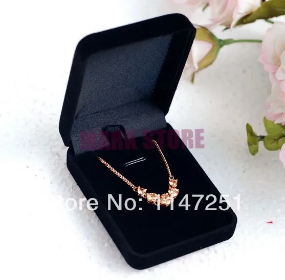 Wholesale 12Pcs/Lot 8x6x3cm Black Velvet Jewelry Box Fashion Necklace Gift Box Favor Earrings Display Packaging Boxes Case