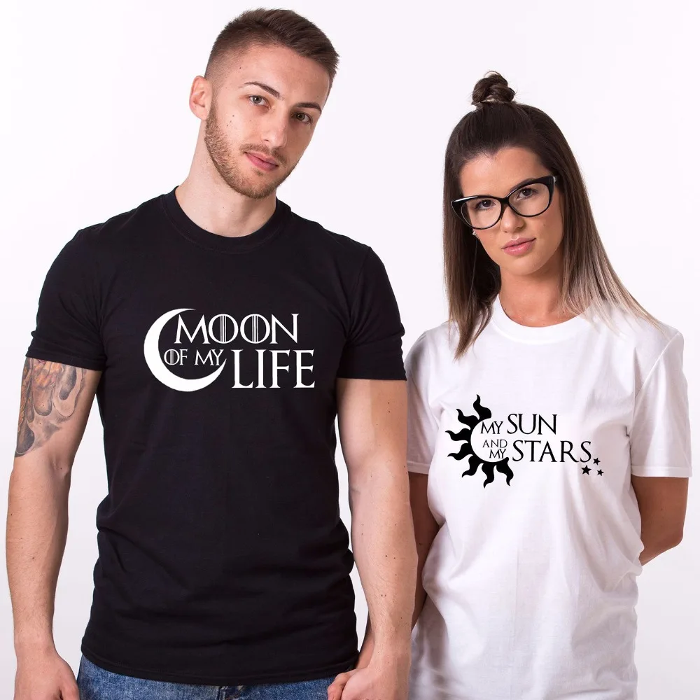 T-shirt Brand 2019 Male Short Sleeve Basic models Matching Couple Moon of My Life My Sun and My Stars Love 3d print T shirt