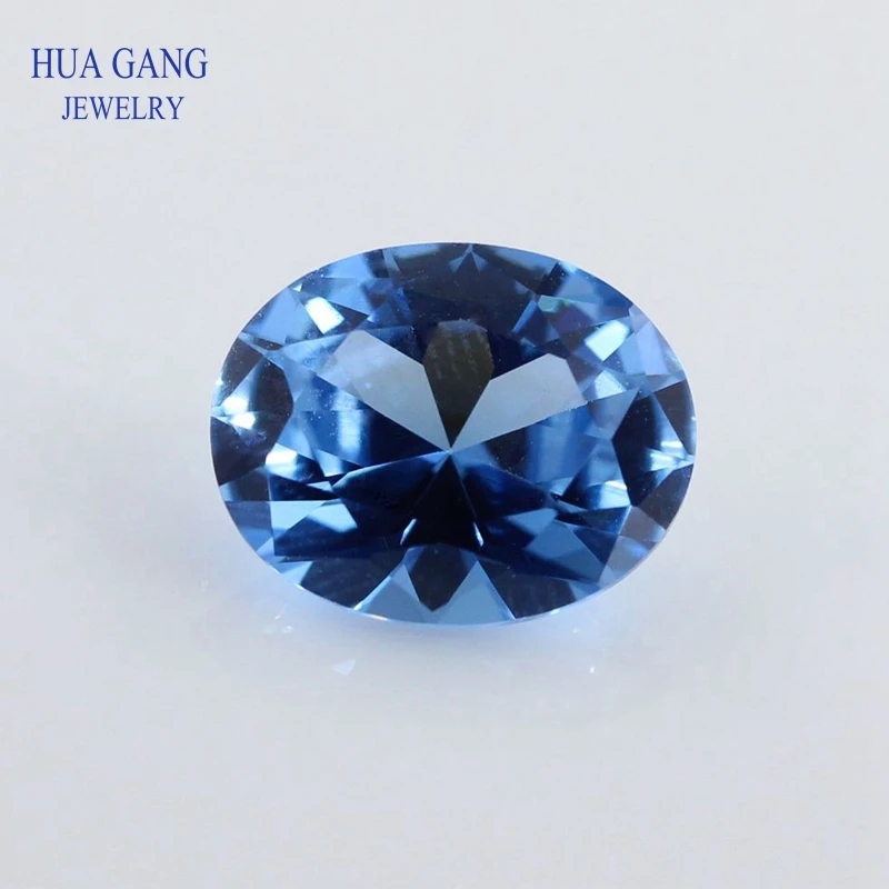 

108# Size 2x3~12x16mm Oval Shape Stone Brilliant Cut Synthetic Spinel Blue Stone For Jewelry