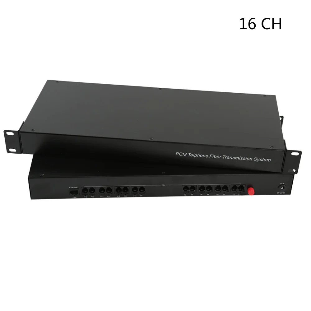 16 Channel PCM Voice Telephone Fiber Optical Media Converters with 10/100M Ethernet  FC singlemode fiber 20Km, 1U Chassis