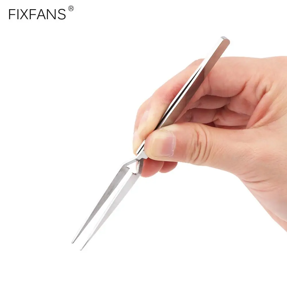 

FIXFANS 120mm Cross Lock Stainless Steel Precision Tweezers Reverse Action Tweezers Mobile Phone Repair Maintenance Hand Tools