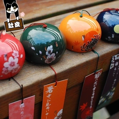 Ceramic Japanese Wind chimes Lucky bells hanging decorations Bless the windchimes