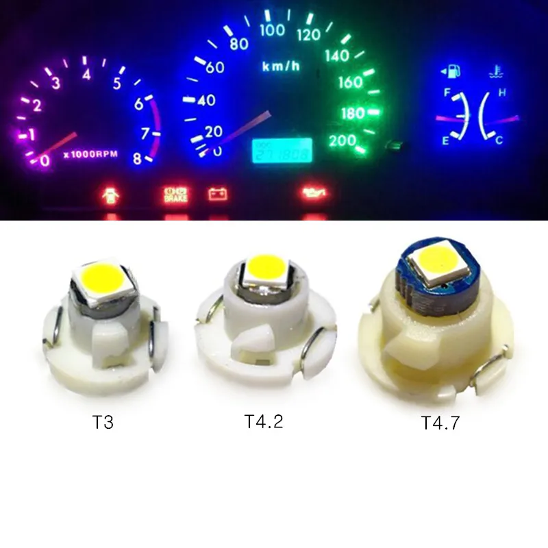 

10x T3 T4.2 LED 3030 SMD автомобильные кластеры приборной панели белого, голубого, красного, розового, зеленого, крассветильник цветов, лампы с клиновидным цоколем
