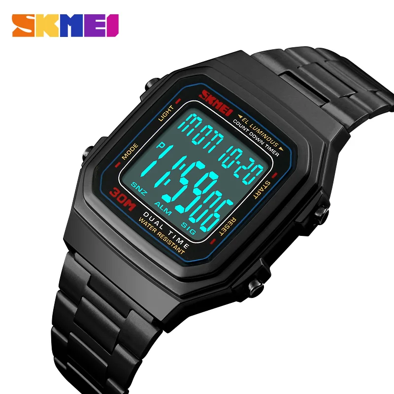 Luxury Sport Watch Men Countdown Men\'s Watch Digital 5 Alarm LED Wrist Watches Top Clock Fashion Outdoor reloj hombre 2018 SKMEI