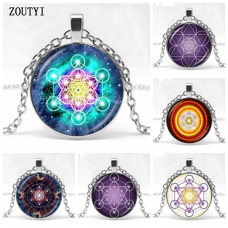 2018 / Metatron Rubik's Cube Pendant Necklace Divine Geometry Flower Necklace Chakra Spirit Goddess Sixty Necklace