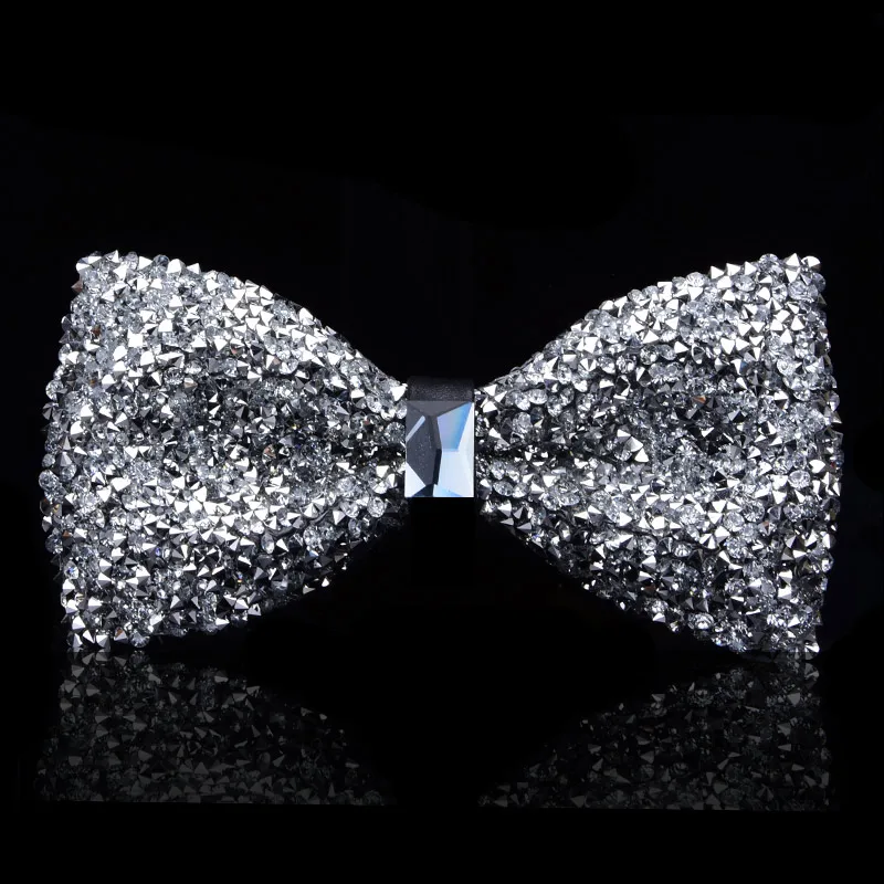 New Bow tie Crystal Bling Butterfly Knot For Men Wedding Banquet Feast Club Party Bridegroom Shinning