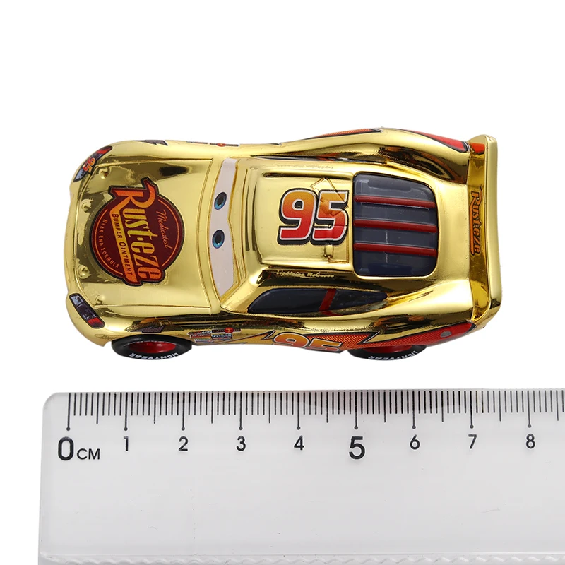 Auto 3 Disney Pixar Cars finitura metallica oro cromato McQueen metallo pressofuso auto giocattolo Lightning McQueen regalo per bambini