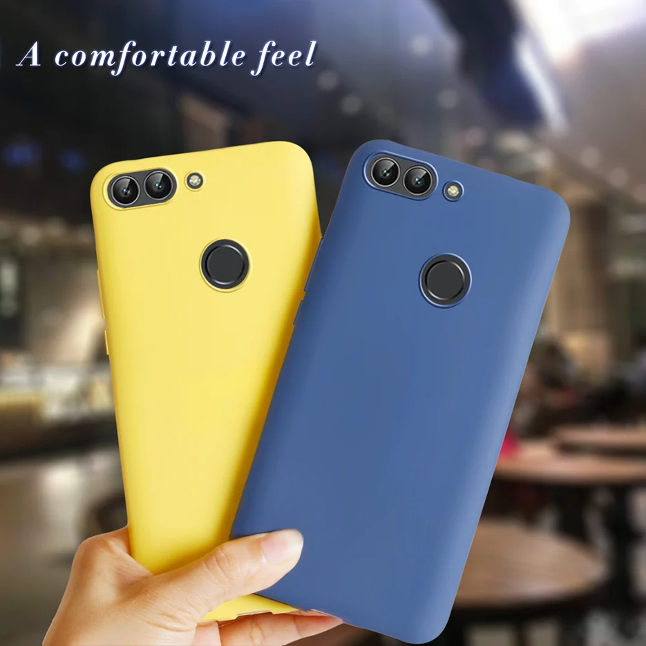 Funda 화웨이 P 스마트 케이스 TPU 소프트 실리콘 캔디 컬러 뒷면 커버 전화 케이스 화웨이 P 스마트 커버 FIG-LX1 Psmart 범퍼