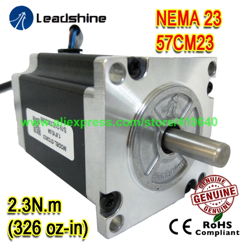 NEW ARRIVAL  NEMA23 Stepper Motor 57CM23 8 mm Shaft 5 A 2.3 N.M Torque 76 mm Length 4 Wires GENUINE Leadshine BETTER QUALITY