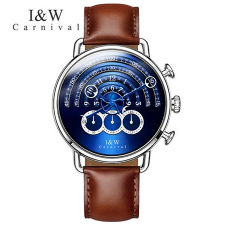 CARNIVAL IW Military Sports Top Creative Quartz Stop Watches Men Chronograph Personality Clock Relogio Masculino Reloj Hombre