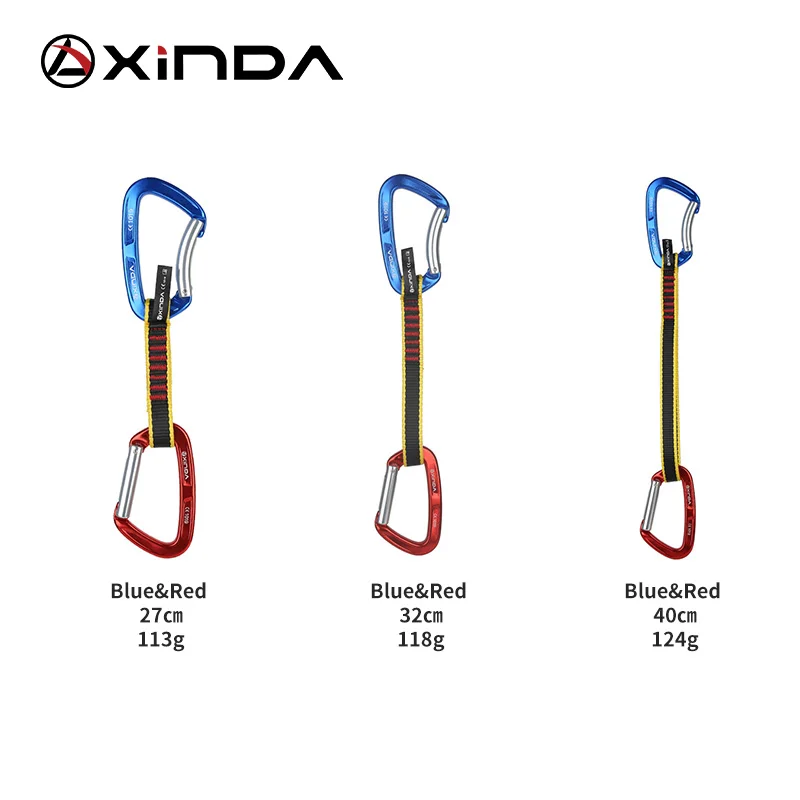 Imagem -04 - Xinda-segurança Profissional Lock Extender Mosquetão Reta Bent Escalada Quickdraw Sling Montanhista ao ar Livre Proteger Kits