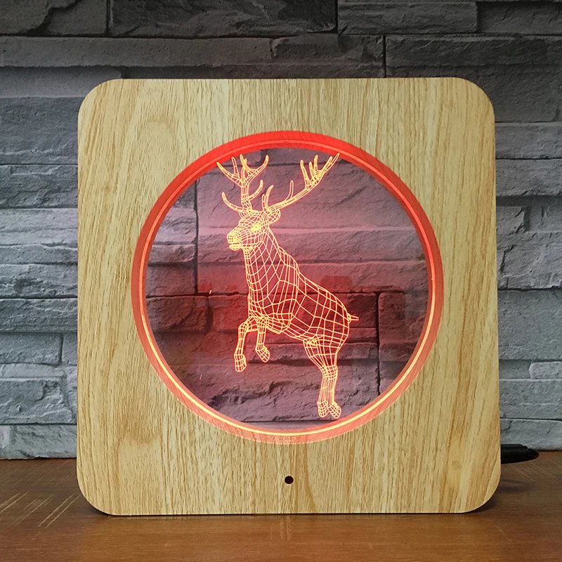 

3d-лампа в виде животного для прыжков с оленем, из АБС-пластика