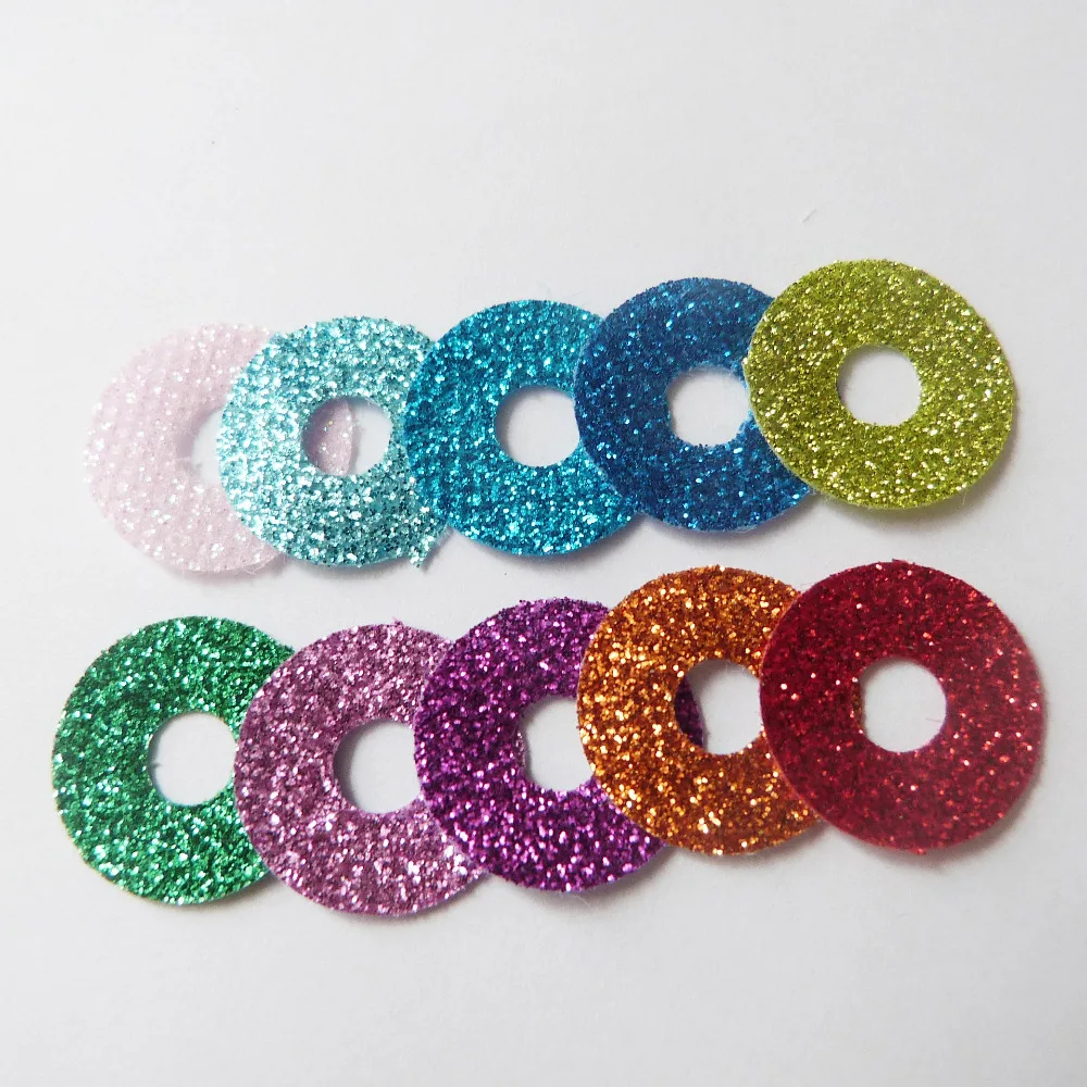 40pcs/lot 13mm/16mm/20mm/24mm-30MM--- 10 colors round glitter Nonwovens for toy eyes materials --color option (no eyes)