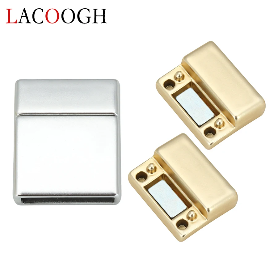 5pcs/Lot Alloy Square Magnetic Buckles Clasps Connectors Fit 15*3mm Flat Leather Rope Cord for DIY Jewelry Bracelets End Clasp