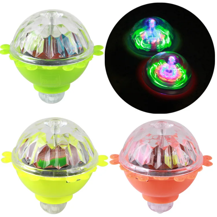 Rotating flash gyro glow in the dark toy friction creative toy classic nostalgic light-up led lamp Colorful Spinning kids lumino