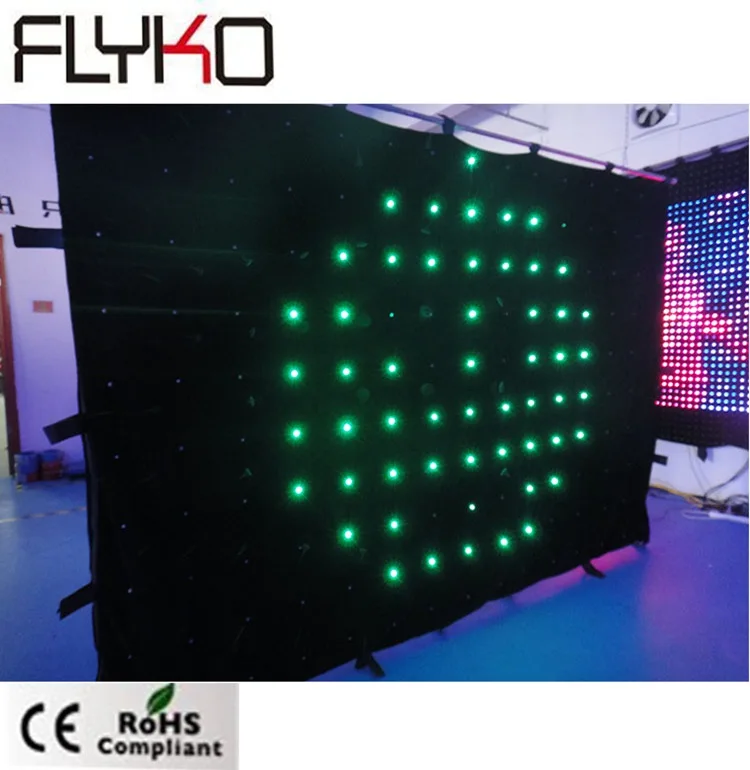 P20cm 2mx3m cloth flexible led video display curtain for dj light stage effect