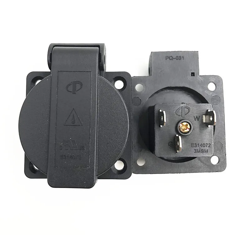 Black NEMA 5-20R American 20A 125V Blue IP44 Generator Control Panel industry waterproof concealed socket US wire connector plug