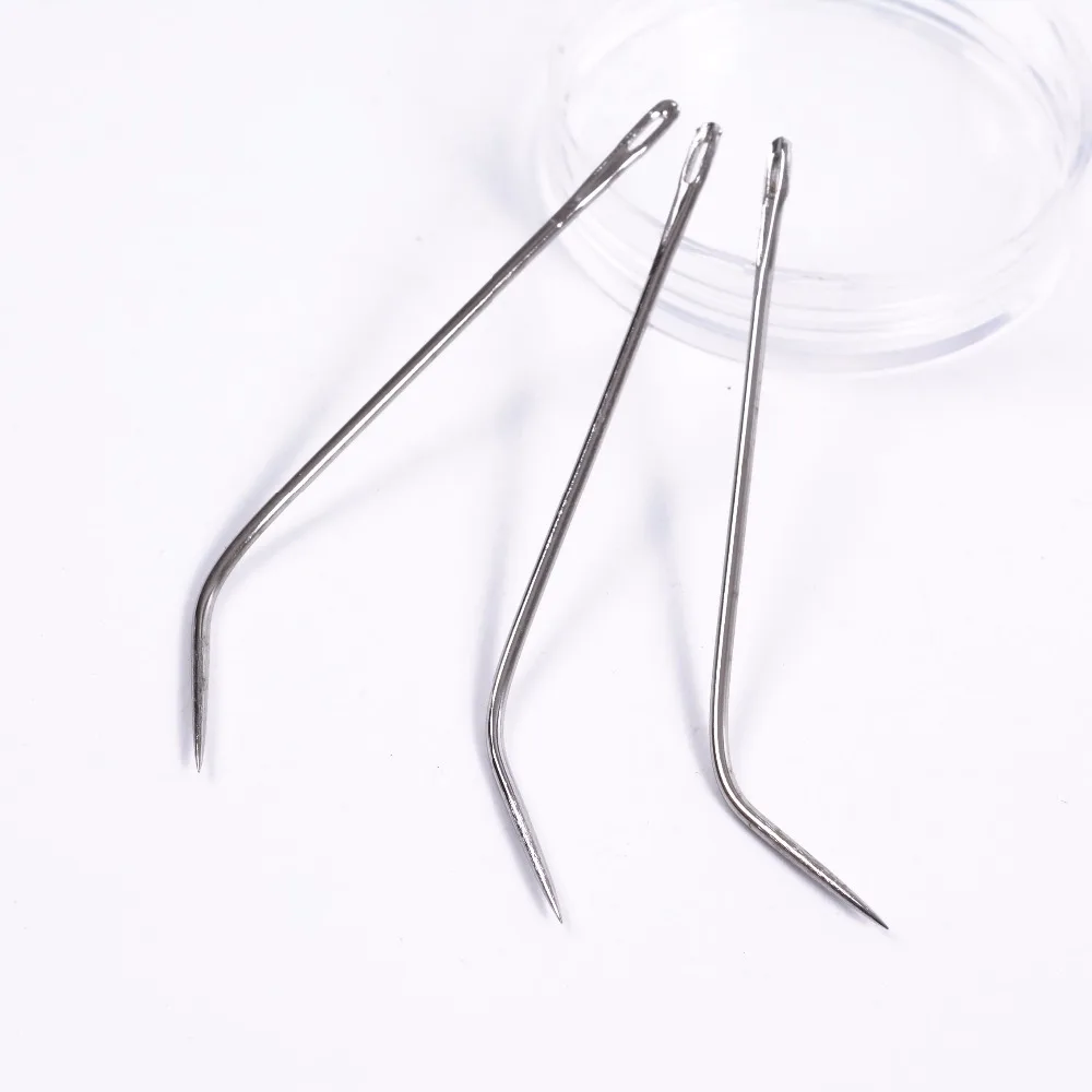 

12Pcs J TYPE Weaving Needle Hook /Sewing Needles For Human Hair Extension Hair Weaving Knitting Tools