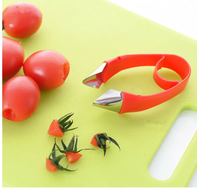 1PC Strawberry Huller Strawberry Top Leaf Remover Gadget Tomato Stalks Fruit Knife Stem Remover Portable Kitchen Tool OK 0481