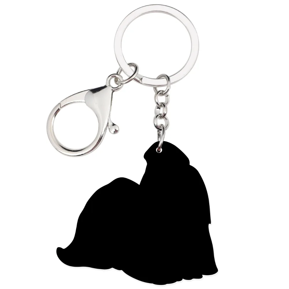 WEVENI Acrylic Original Shih Tzu Dog Key Chains Animal Keychain For Women Girls Female Holder Car Key Charms Kids Gift Drop Ship