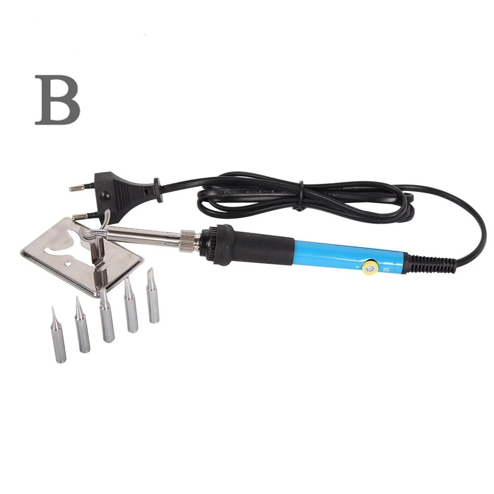 110V / 220V 60W Temperature Adjustable Electric Soldering Iron Mini Handle Heat Pencil Solder Station With Iron Tips Stand Tool