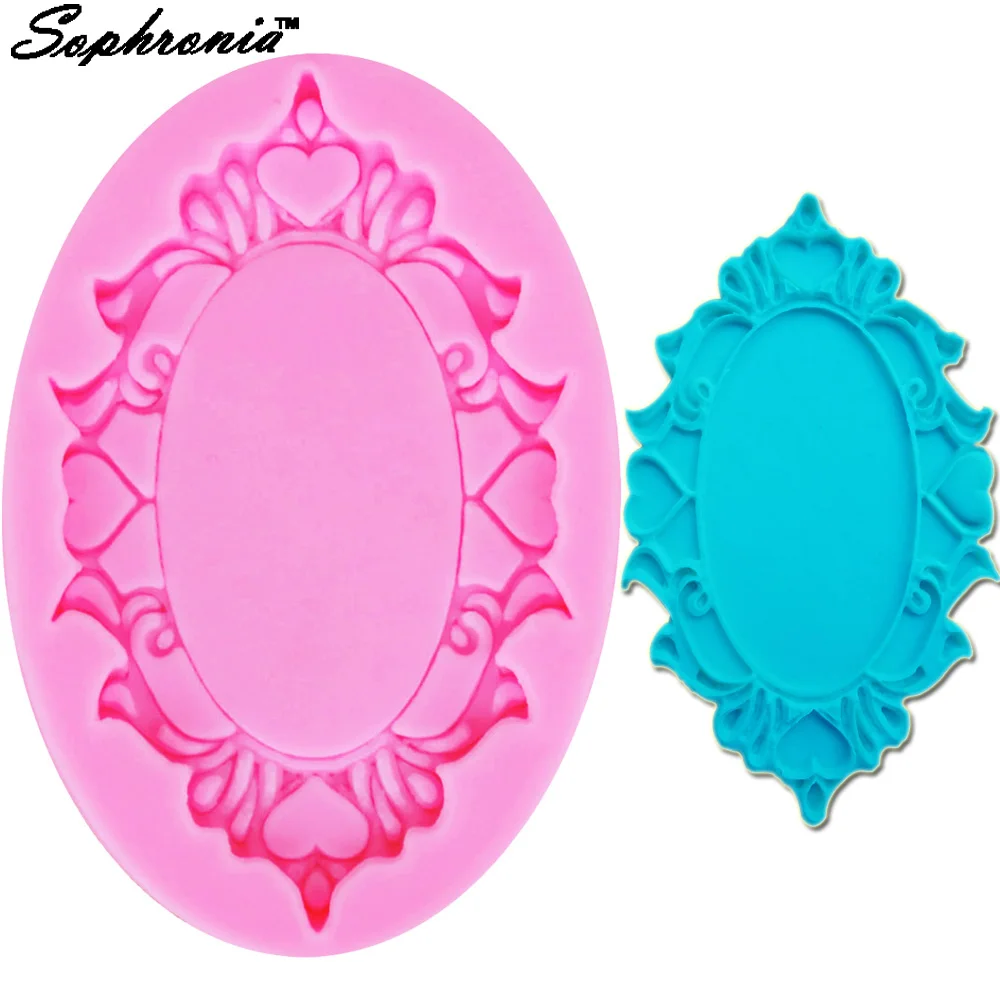 DIY Mirror Frame Silicone Dessert Mold Oven Chocolate Model Kitchen Pastry Tools Professional Accessories Birthday Decoration