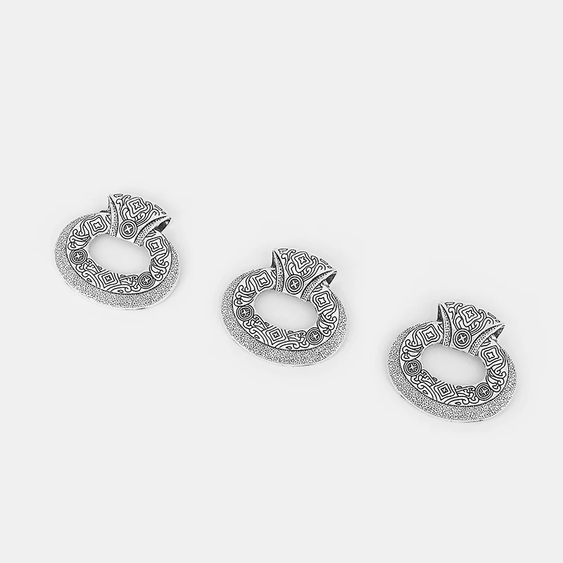 4PCS Ethnic Abstract Large Hollow Round Charms Pendants for Necklace Choker DIY Jewelry Findings Making 45x42mm