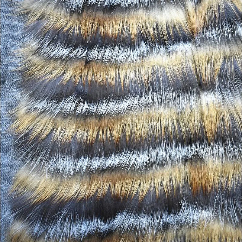 Long Real Fox Fur Coat, Natural Silver Fox Fur, Red Fox Fur, Ladies Jacket, Light and Warm, High Quality, Fashion, 90cm