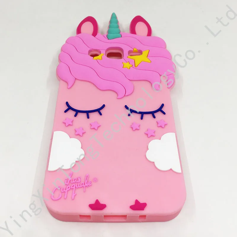 3D Unicorn Silicone Phone Case For Samsung Galaxy J3 2016 J310F J320F J320H J320FN J300 Cute Cartoon Horse Ears Soft Back Cover