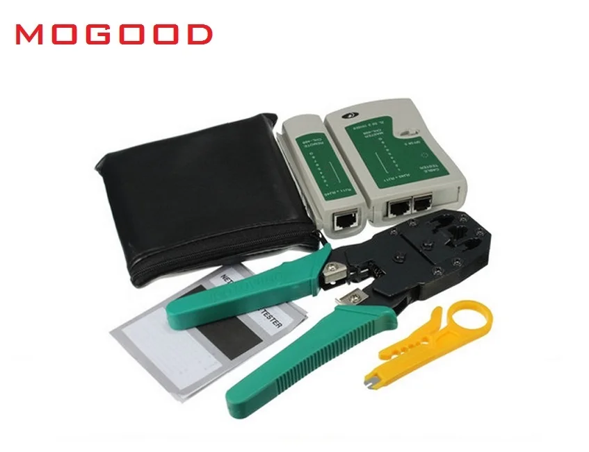 Mogood Network Tool Goedkoper, 3 In 1 Crimper Tool, Kabel Test, Draad Strippen Mes, 50 Stuks RJ-45 Connectors,