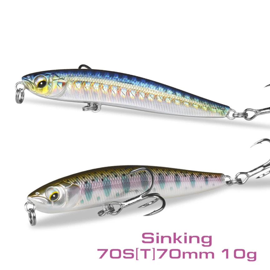 SFT Sinking Lure Stickbait 70mm 10g Excellent Wobbler Sink Minnow Pencil Fishing Lures Artificial Bait For Pike Fishing