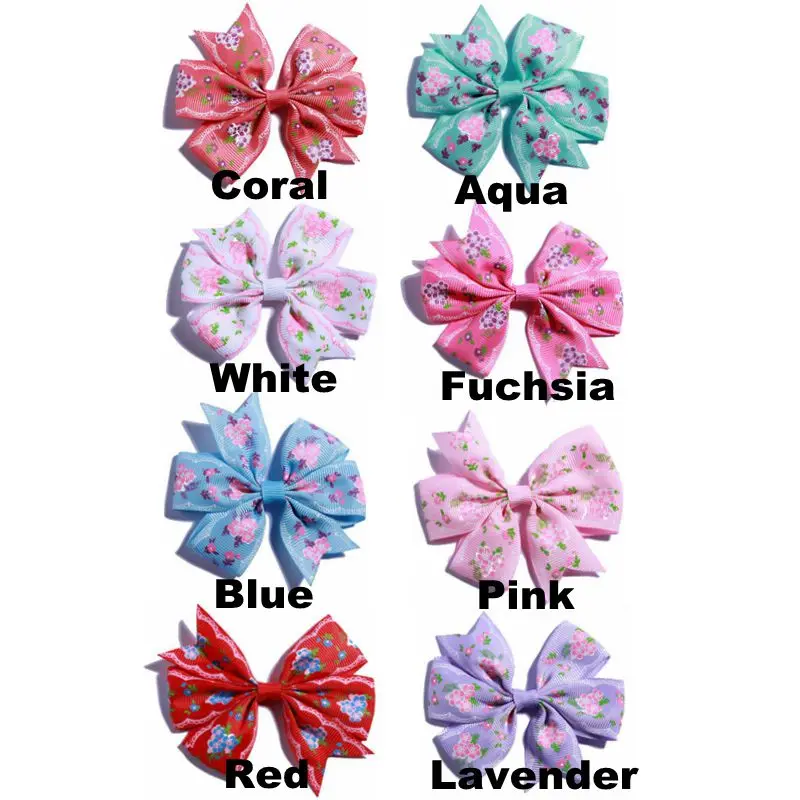 120PCS 3.2 inch Bargain Price Kids Bow Hairpin New Color Grosgrain Ribbon Bow with Hair Clip Hairbows Hair Pins Headdress