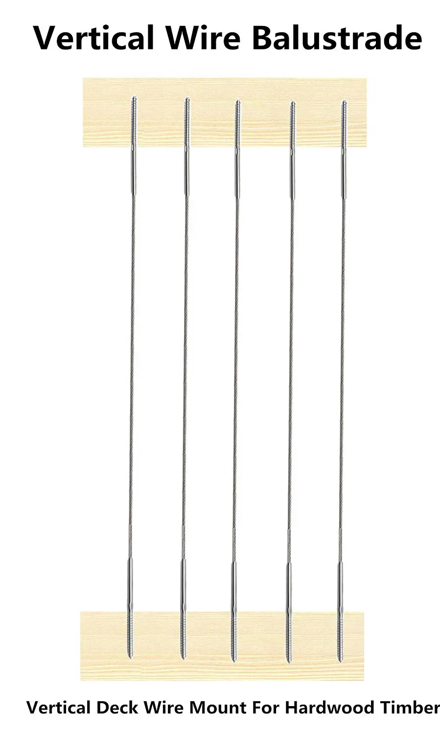 50/30/10er-Pack Endstück mit Gewindeanschluss, für 1/8 Zoll Kabeldeckgeländer, Handschwässern, Edelstahl T316 in Marinequalität – Detail 5