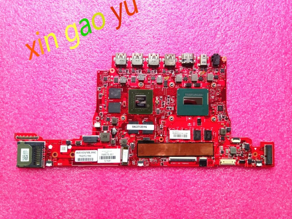 Original For HP 15T-5000 Laptop Motherboard CPU i7-4710HQ 788615-501 806344-601  100% Test OK