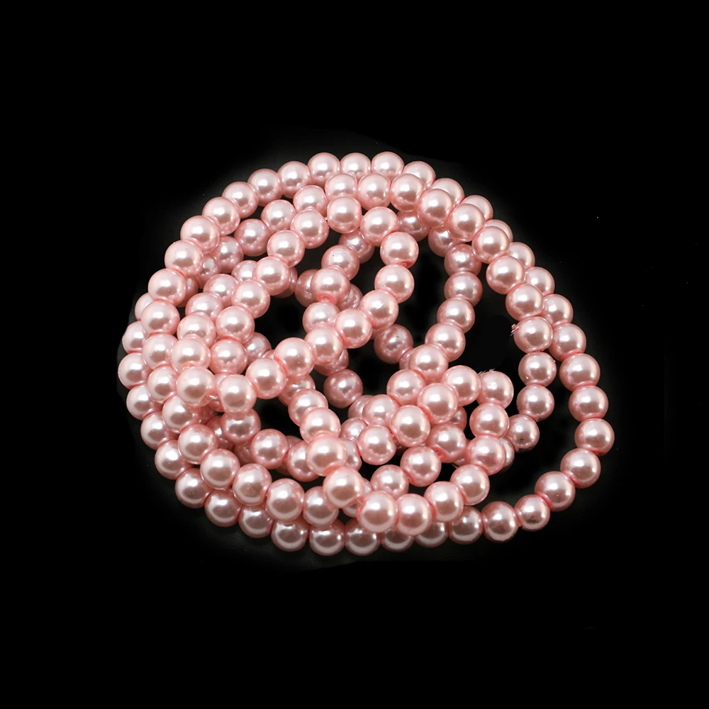 New Fashion  Round Ball Loose Glass Pearl Spacer Beads 6mm White Black Green Red Indigo Mixed For Jewelry Making Craft DIY Beads