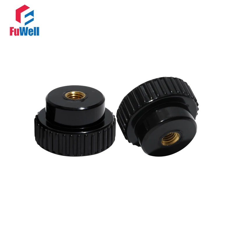 Female Thread Knurled Knob Handle M4/M5/M6/M8/M10/M12 Bakelite Tighten Nuts Clamp Black Mechanical Thumb Nut Grip Knobs