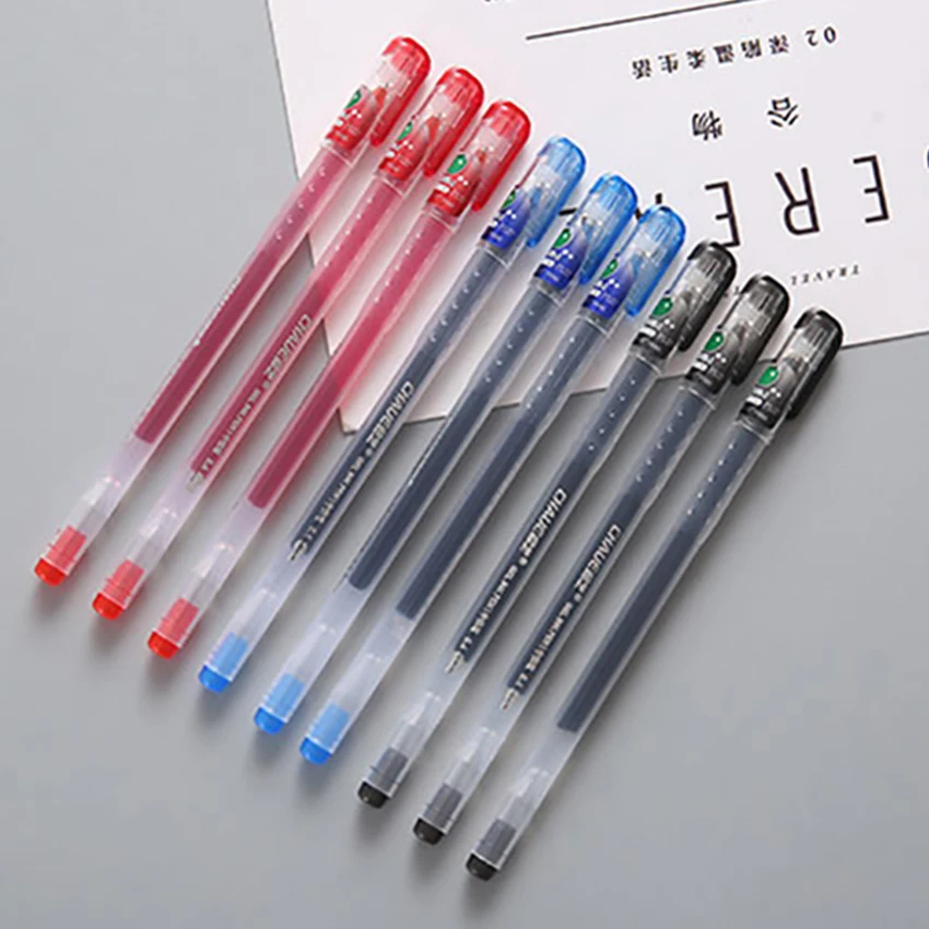 1PC Classic Red/Black/Blue Liquid-ink Gel Pen Needle Tip Scented Transparent Writing Pen Student Exam Stationery Office Supplies