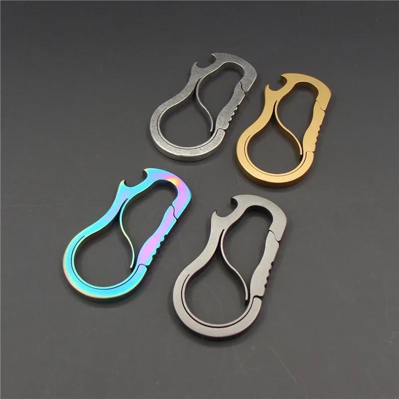Carabiners Buckles Hooks Quickdraws CNC Key Chain Holder EDC Snap Bottle Opener Outdoor Hiking Camping Multi Function Tool Steel