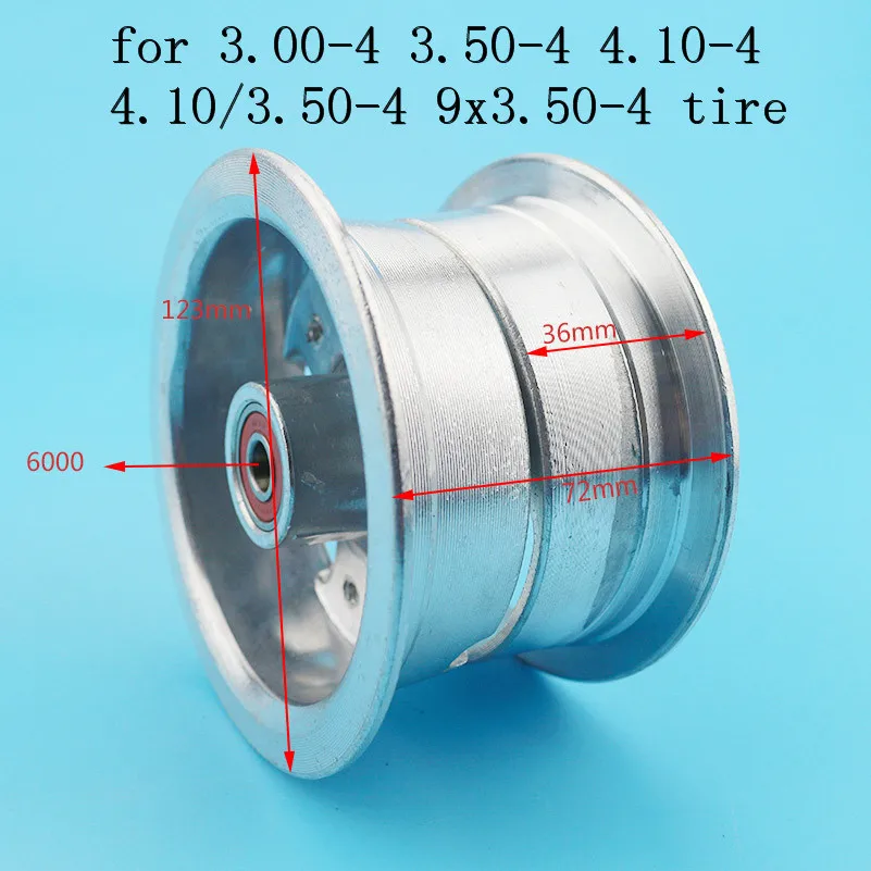 Cubo de rueda para patinete eléctrico, llantas de aleación de 4 pulgadas, 3,00-4, 3,50, 4,10-4, 4,10/3,50-4, 9x3,50-4 pulgadas