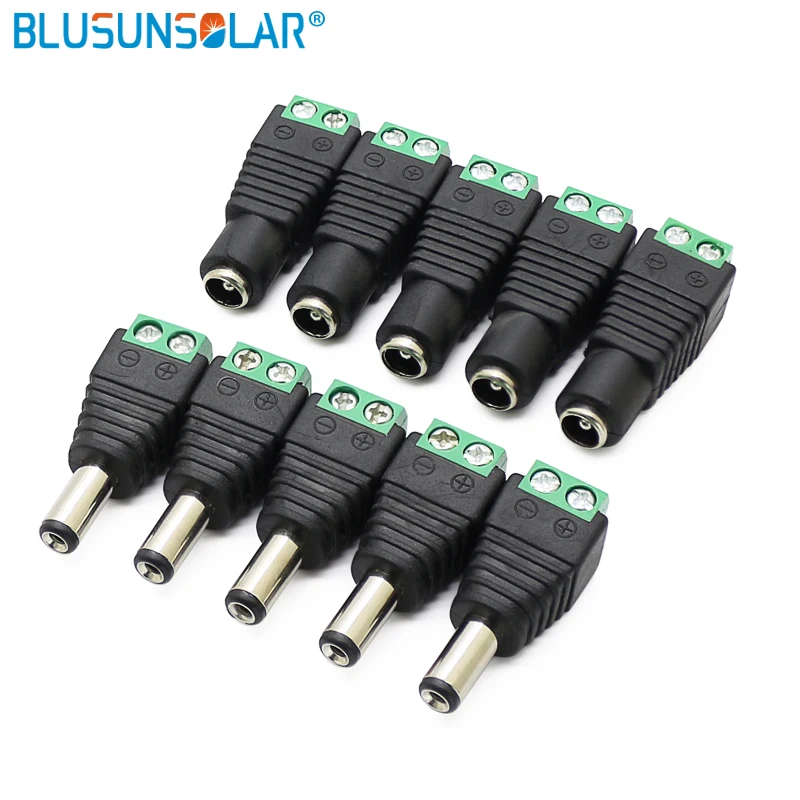 2.1mm x 5.5mm CCTV Cameras  Female Male DC Power Plug Adapter DC Power Female Plug Jack Adapter Connector Male Plug Socket