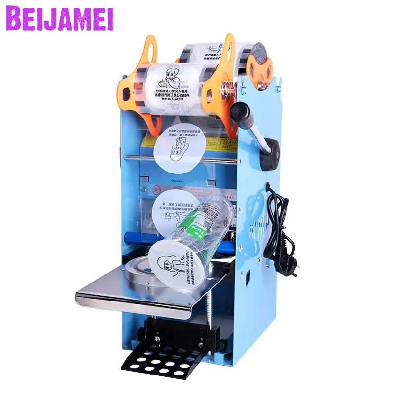 

BEIJAMEI milk tea shop soya bean milk sealing machine commercial beverage milk tea sealer machine manual juicer sealing machine