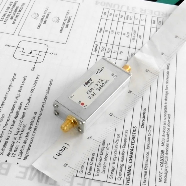 Free shipping KAM-302 10kHz~2.5GHz (3.0GHz) UWB high gain general RF microwave amplifier