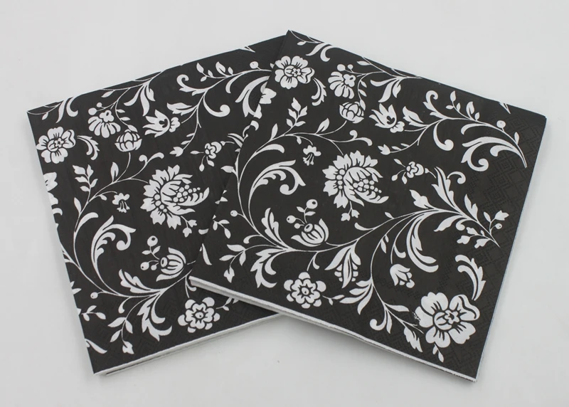 [RainLoong] Beverage Paper Napkins Flower Event & Party Tissue Napkin Decoration Serviettes For Decor Decoupage 1 pack