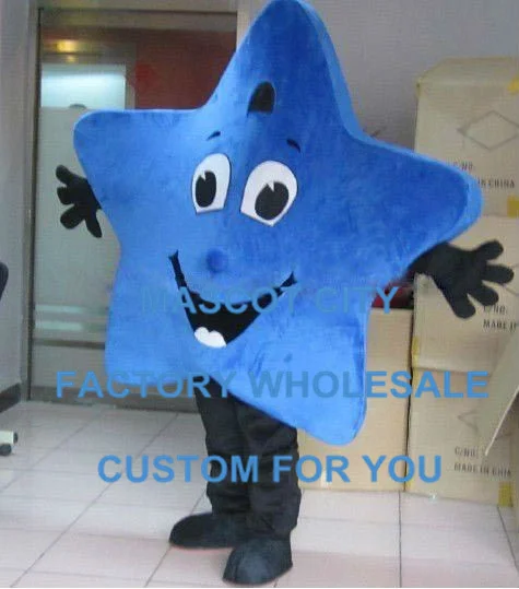 

Blue Star Mascot Costume Adult Size Mascotte Outfit Suit Party Carnival Fancy Dress EMS FREE SHIP SW515