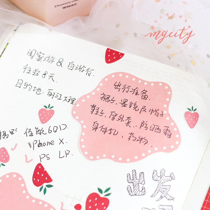 Creative Salt Sweet fruit Strawberry Memo Pad N Times Sticky Notes Memo Notepad Word book Office School Supplies Gift