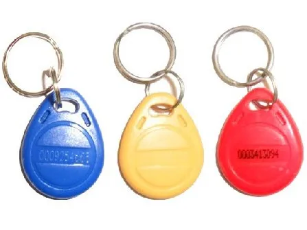 10pcs/Lot 125Khz TK4100 RFID tag Proximity ID Token Tag Key Fob Access Control Red Yellow Blue Black