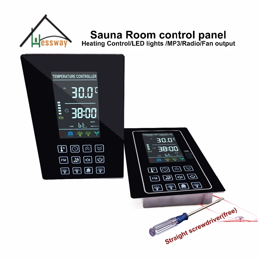 110V 220V Multi-Function Sauna Room Temperature Controller with AUX Output LED or Oxygen Bar